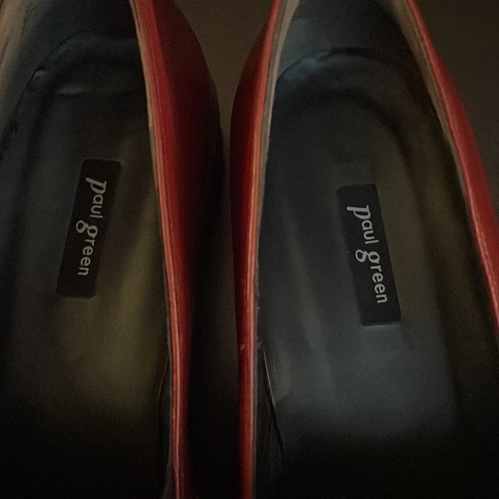 Paul Green Sofia Studded Leather Loafer Wine Size 8 - Picture 9 of 9